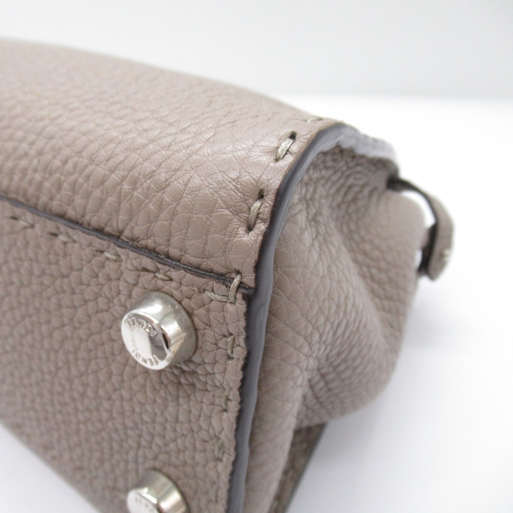 Fendi Python 2way Small Greige Shoulder Black Bag… - image 8